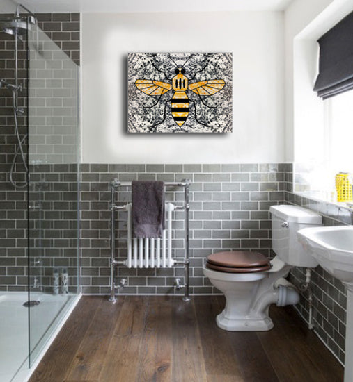 Manchester Bee Pollock Style Canvas Art