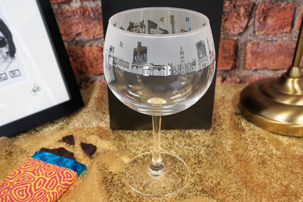 Gin Glass Manchester Skyline