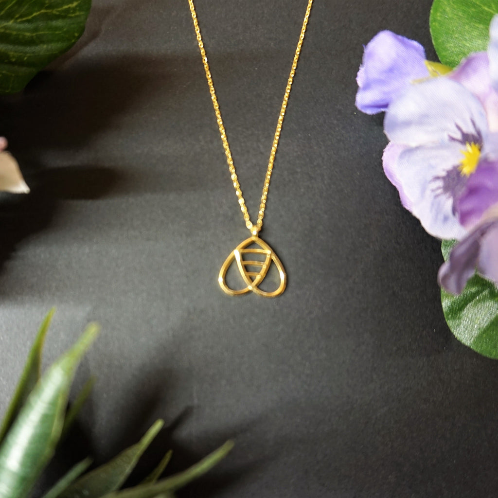 Gold Bee inspired Pendant Necklace