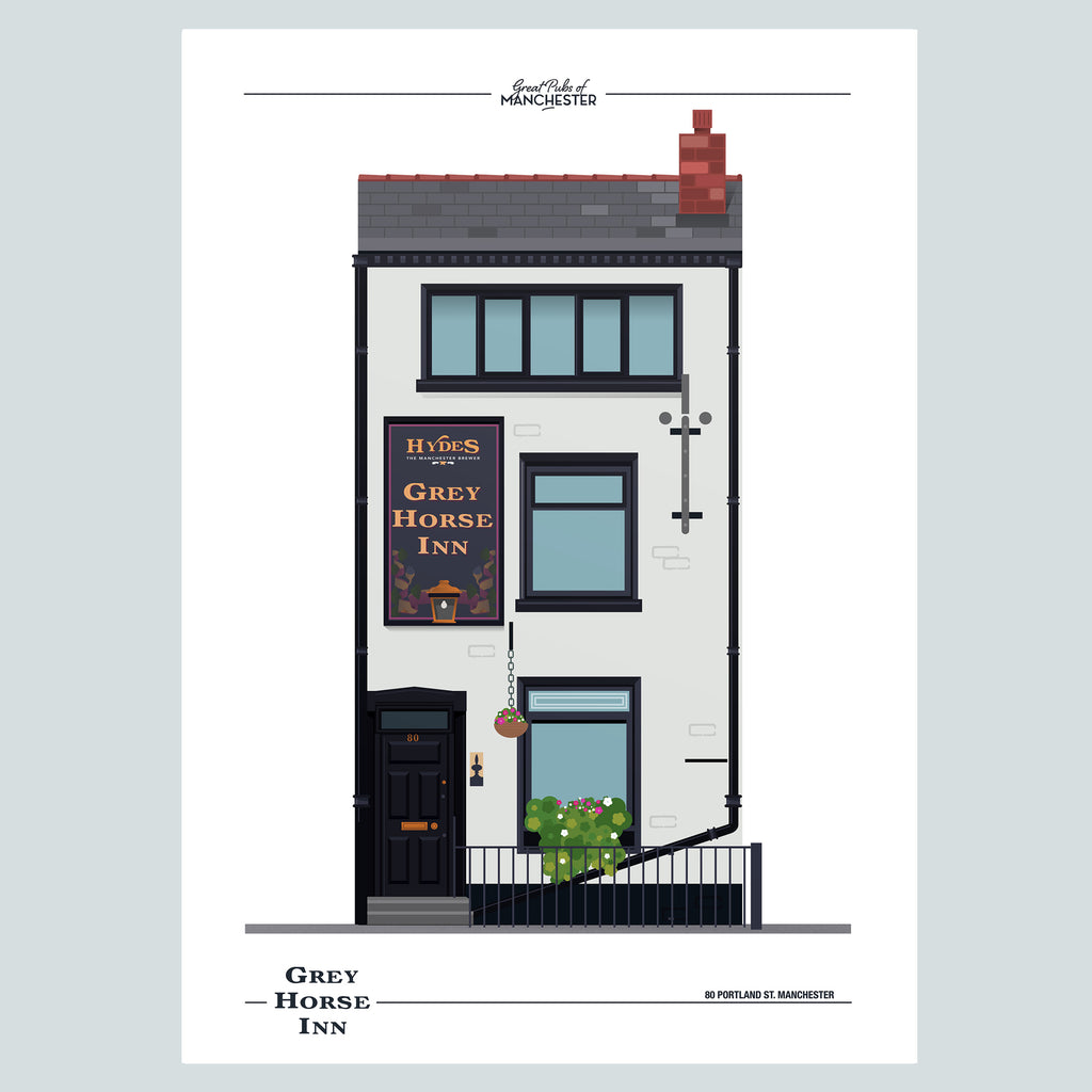 The Grey Horse Inn Illustrated Print