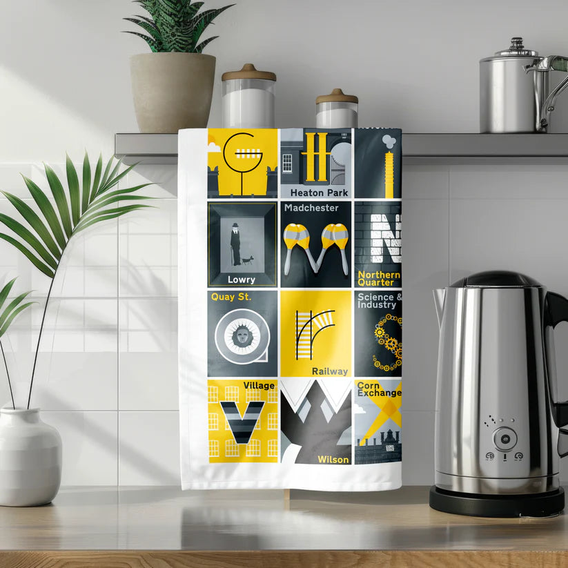 Tea Towel - A to Z of Manchester