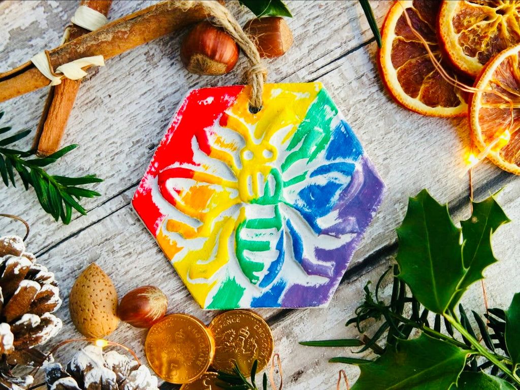 Rainbow Bee Ceramic Decoration