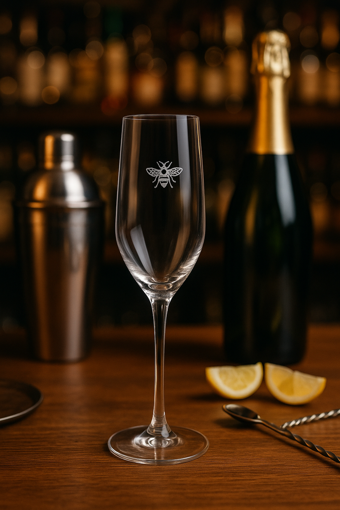 Manchester Bee Champagne Glasses Gift Set