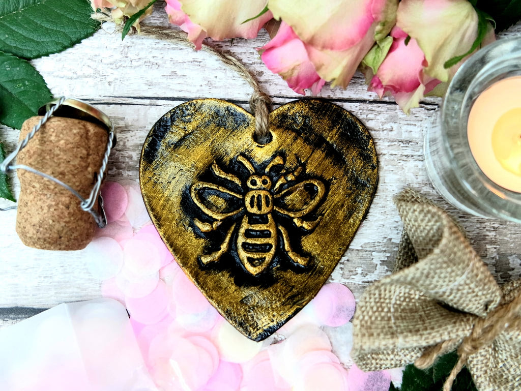 Ceramic Bee Heart  Decoration