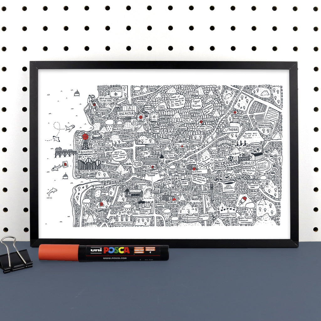 Doodle Map Lancashire