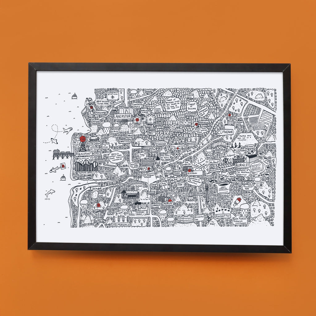 Doodle Map Lancashire
