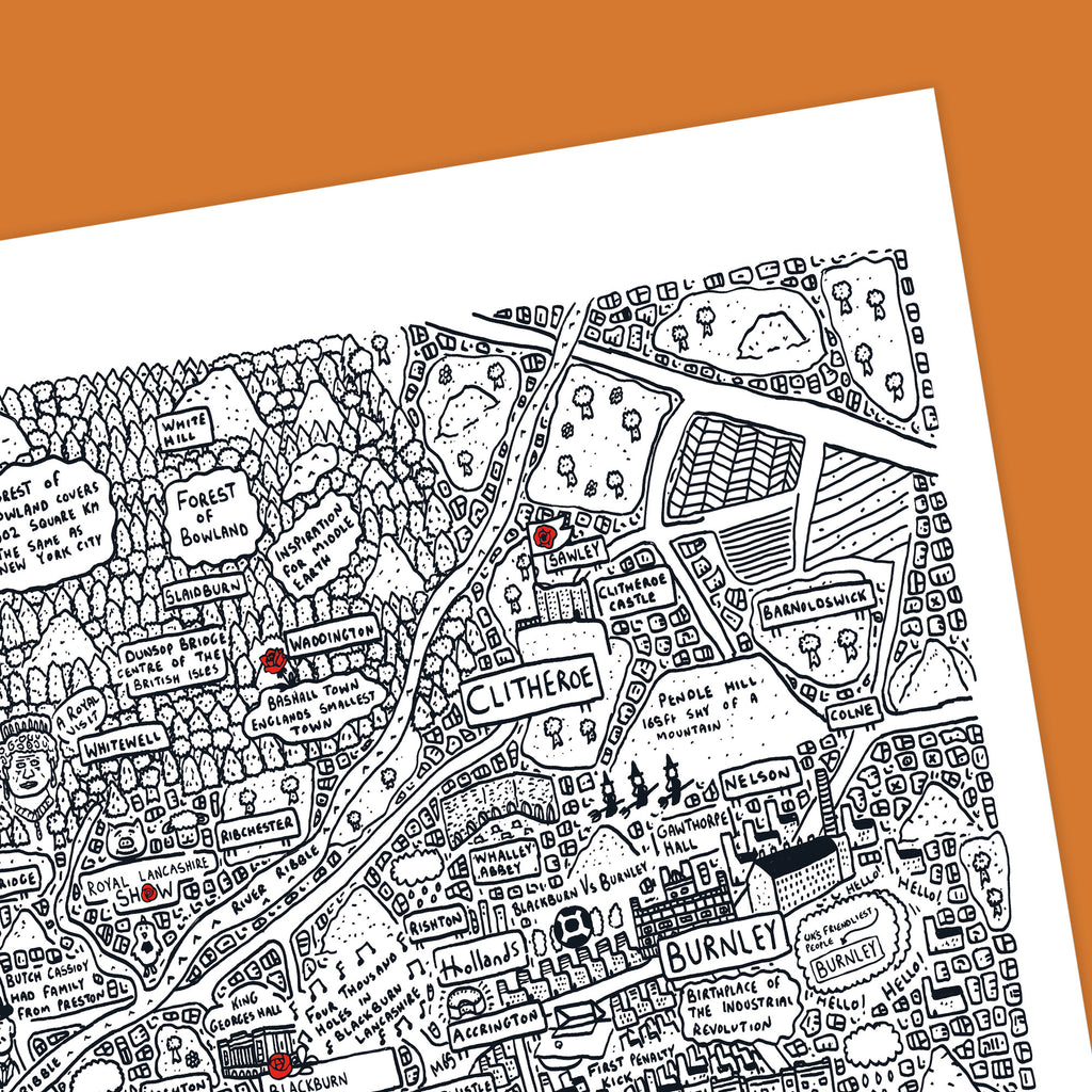 Doodle Map Lancashire