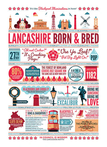 Tea Towel - Lancashire Born & Bred