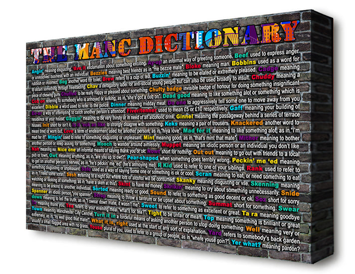 Manc Dictionary Colour Canvas Art