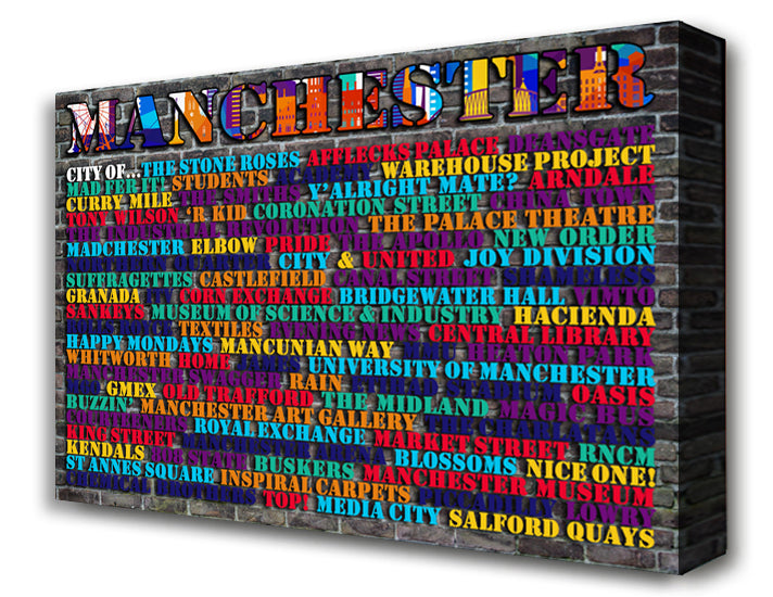 Manchester The Things We Love Canvas Art