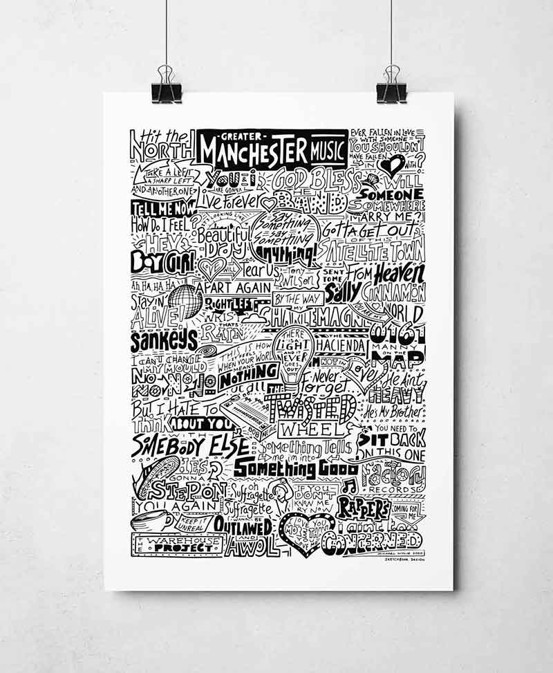 Greater Manchester Music Print
