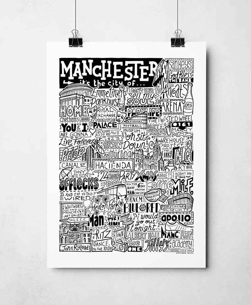 Manchester Landmarks Print