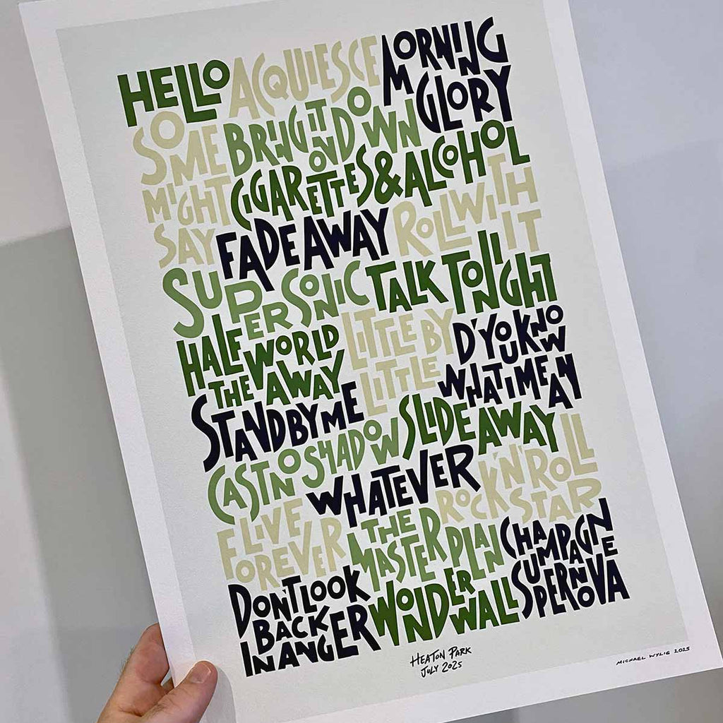 Oasis Set List Print