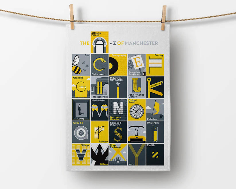 Tea Towel - A to Z of Manchester
