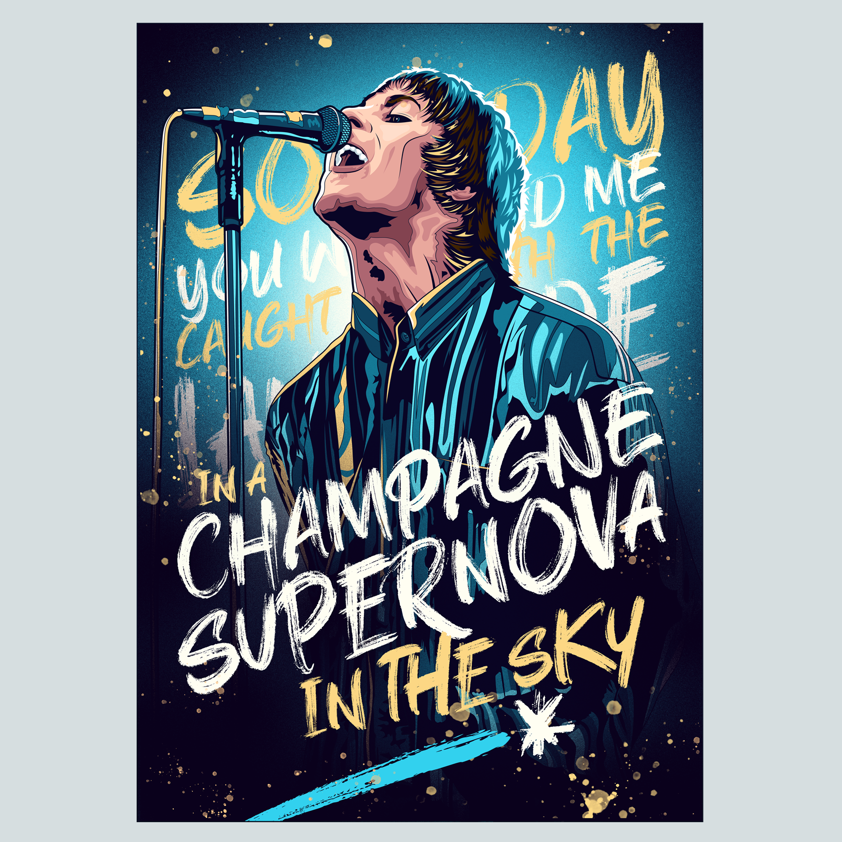 Champagne Supernova Oasis Poster – Uniquely Manchester Champagne Supernova Oasis Poster – Uniquely Manchester
