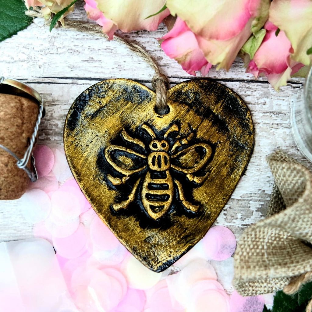 Ceramic Bee Heart  Decoration