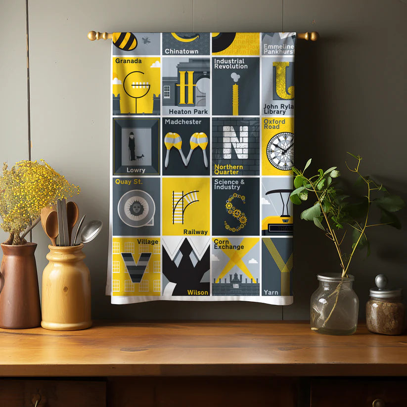 Tea Towel - A to Z of Manchester