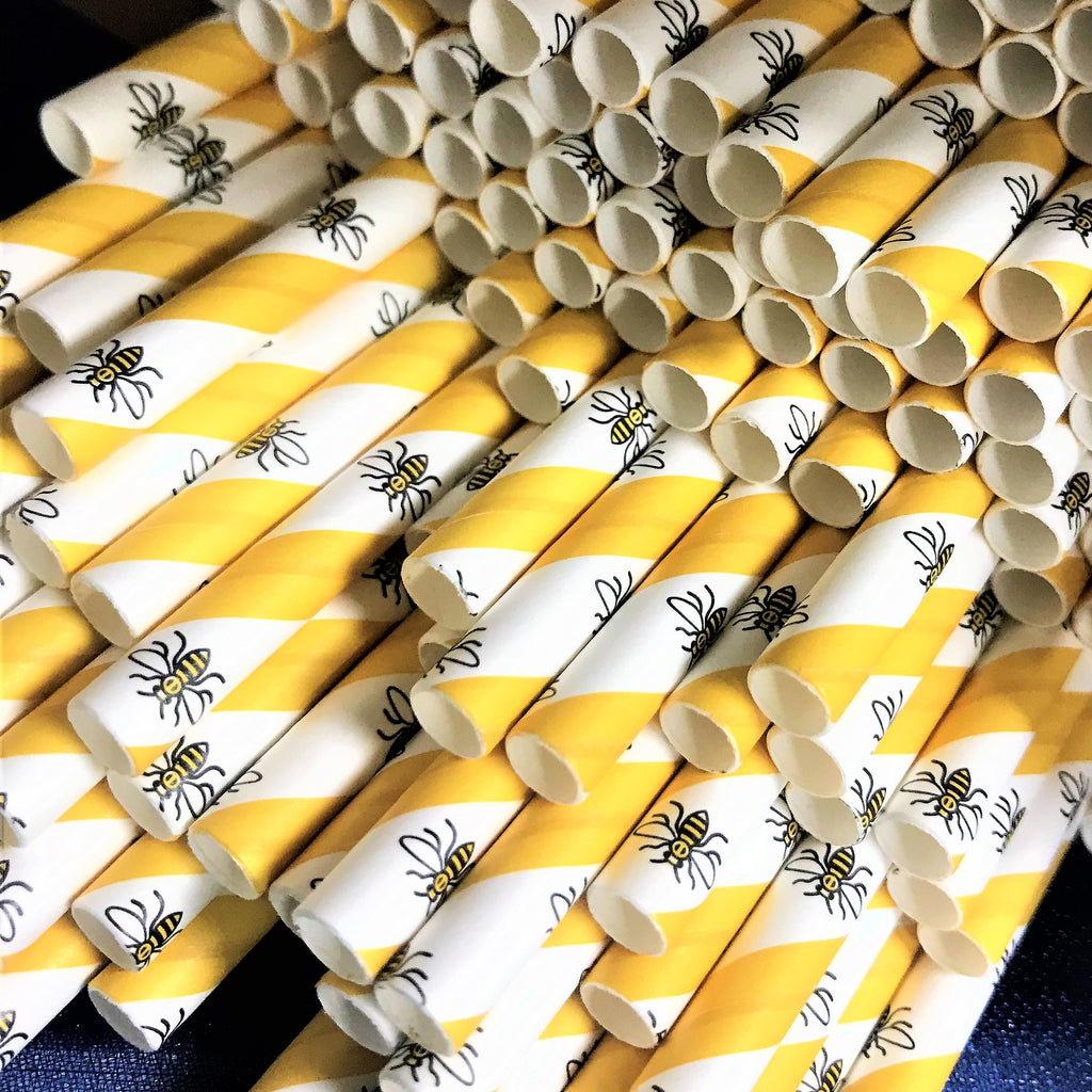 Manchester Bee Paper Straws - 250