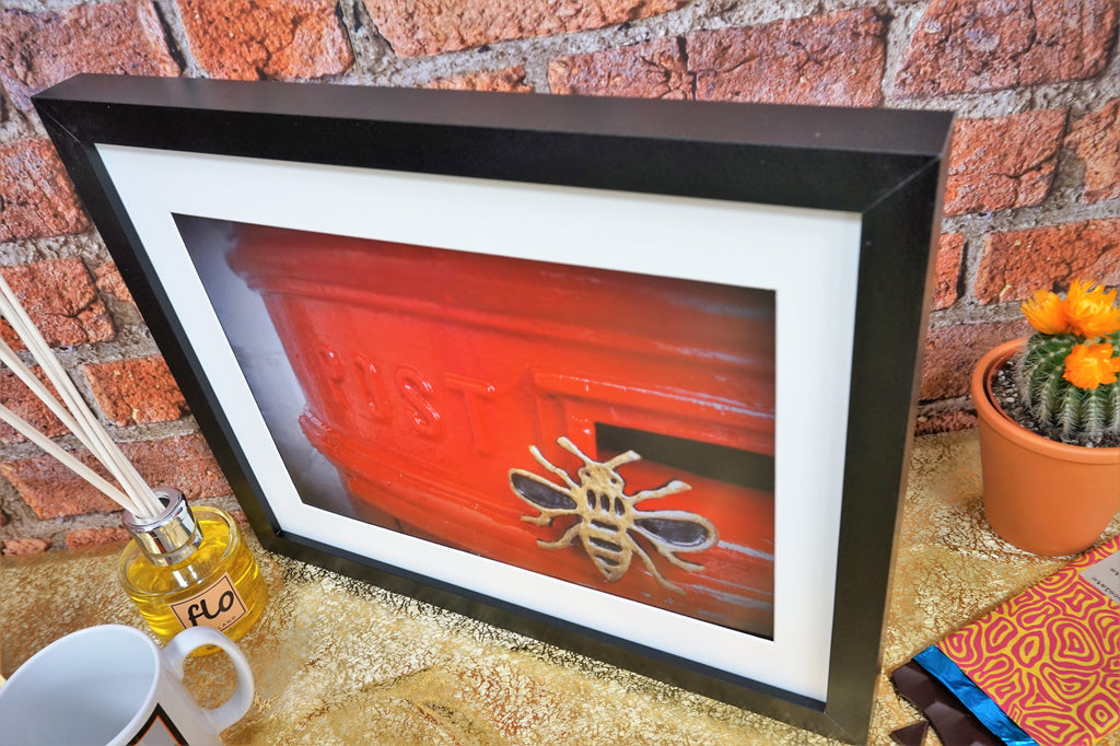 Red Postbox Bee Framed A4 Print