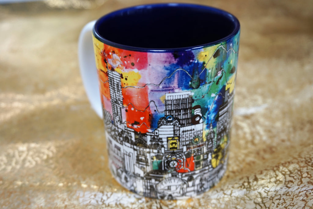 Manchester Skyline Mug - Colour