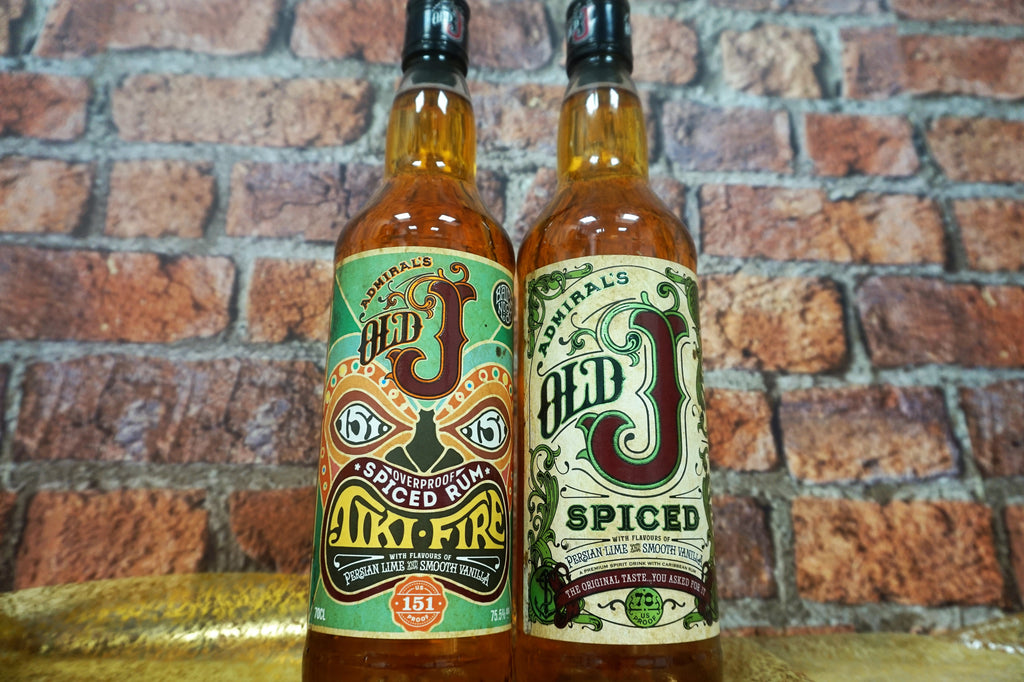 Admirals Old J " Tiki Fire 151 " Overproof Spiced Rum 70cl / 75.5% abv