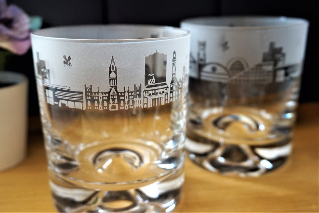 Whisky Glass - Manchester Skyline Tumbler