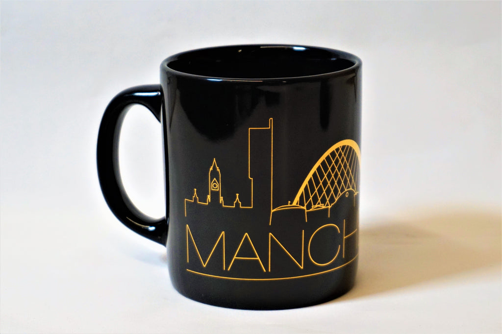 Manchester Skyline Mug - Gold Leaf / Black