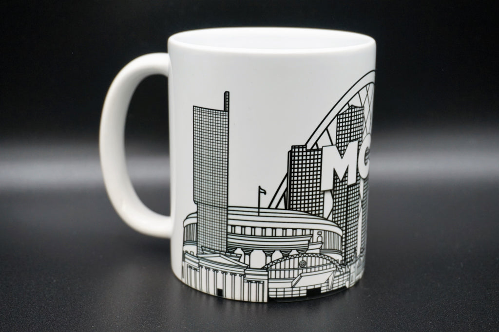 Manchester Skyline Mug - MCR - B&W