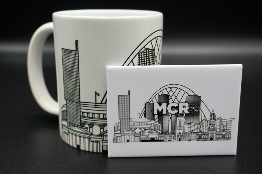 Manchester Skyline Mug - MCR - B&W