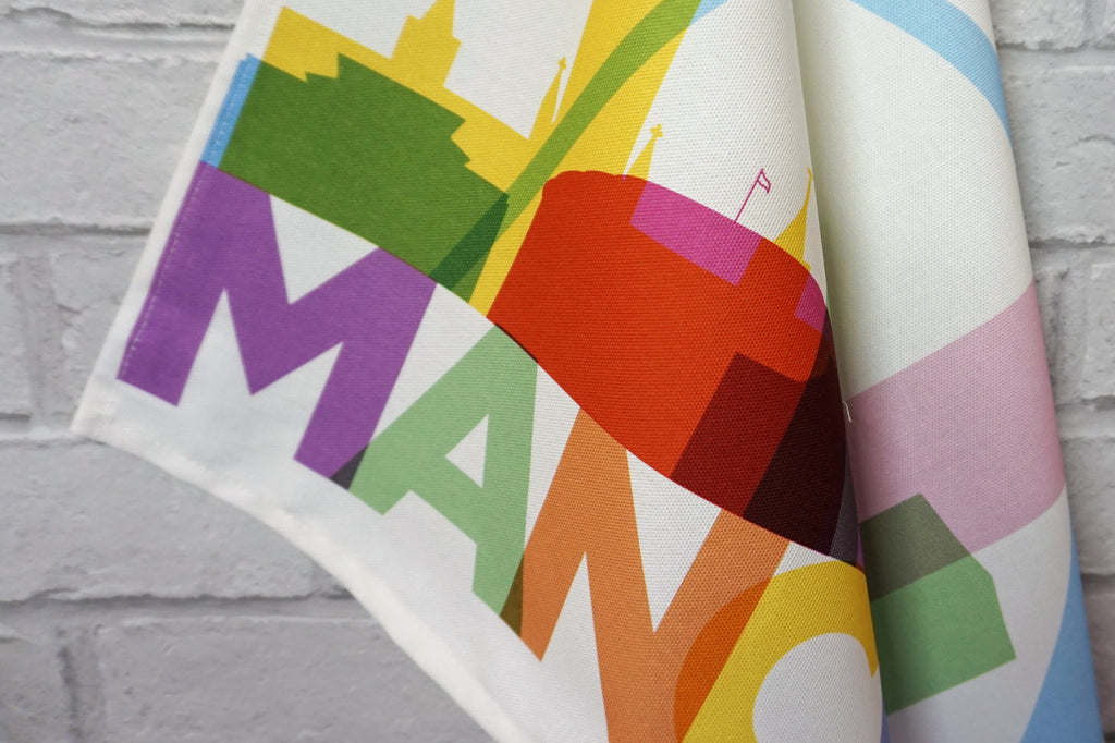 Tea Towel - Manchester Skyline - Multi Coloured