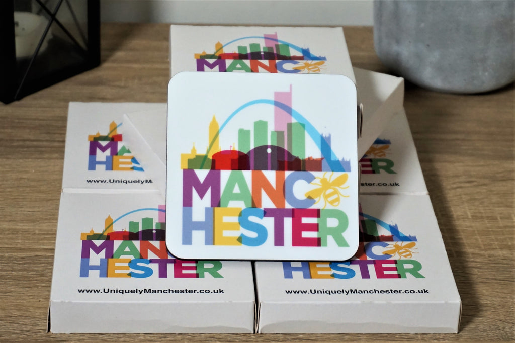 Coasters - Manchester Skyline - Set of 4 Multi Colour