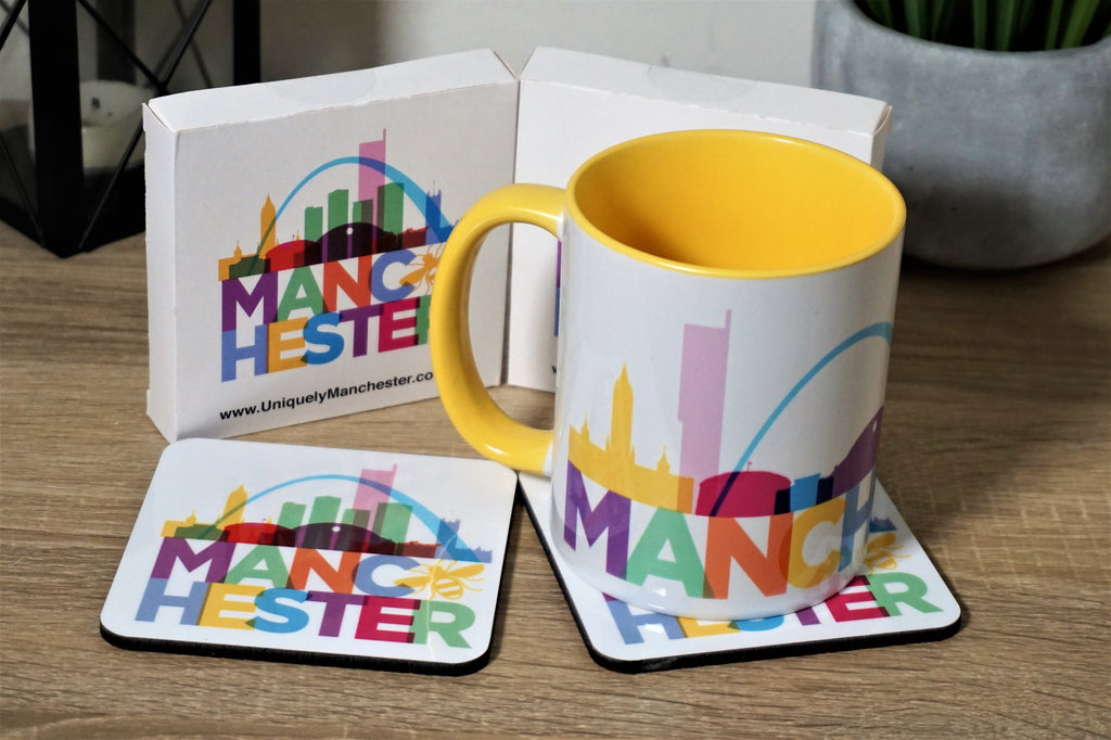 Coasters - Manchester Skyline - Set of 4 Multi Colour