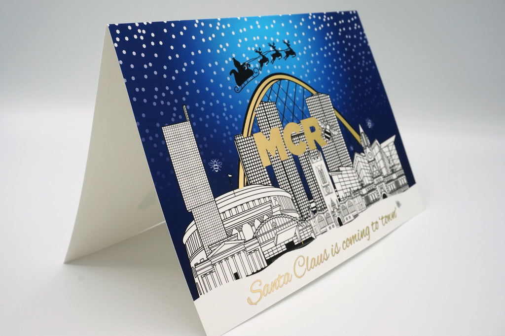 Santa Claus is coming to Town - Christmas Card