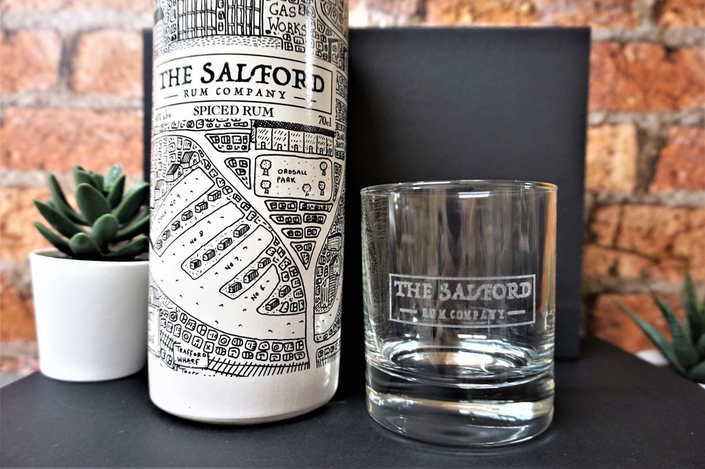 Salford Rum & Engraved Glass Gift Set