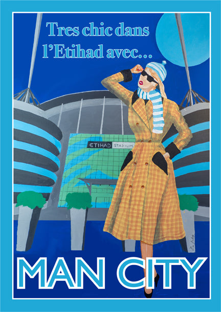 Retro Poster Art - Man City