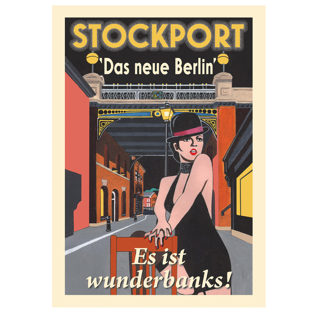 Retro Poster Art - Stockport das neue Berlin
